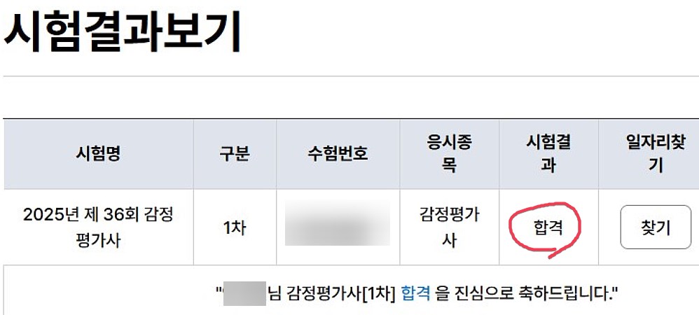 36회 감정평가사 1차 시험결과